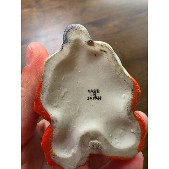 Vintage Ceramic Dog Figurine With Orange & Teal Accents - Picture 10 of 16